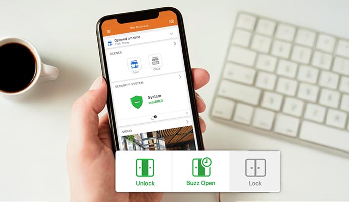 A person is using mobile security management