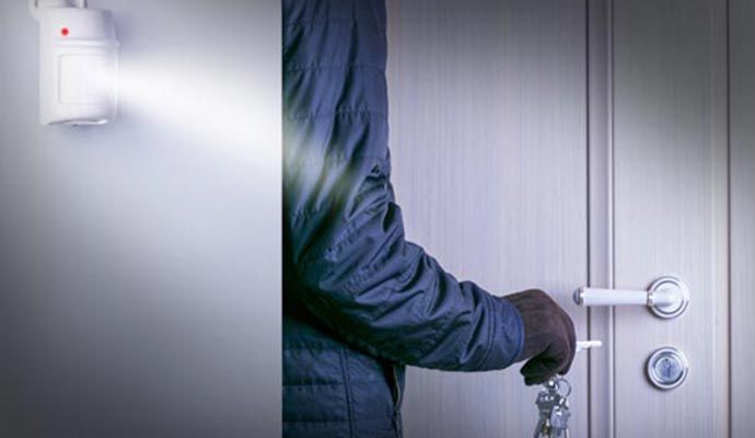 Burglar detected by motion sensor 