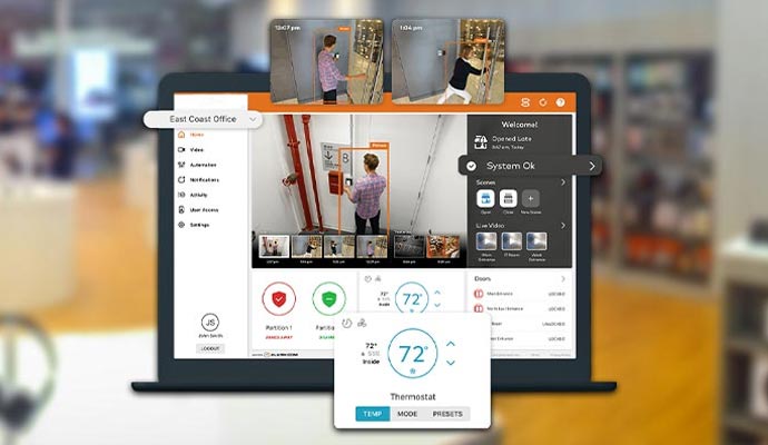 Automated business security app interface