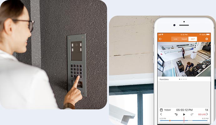 Collage of access control and video monitoring system