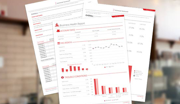 Commercial security system analytics and reporting.