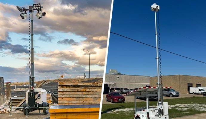 Collage of construction site and parking lot
