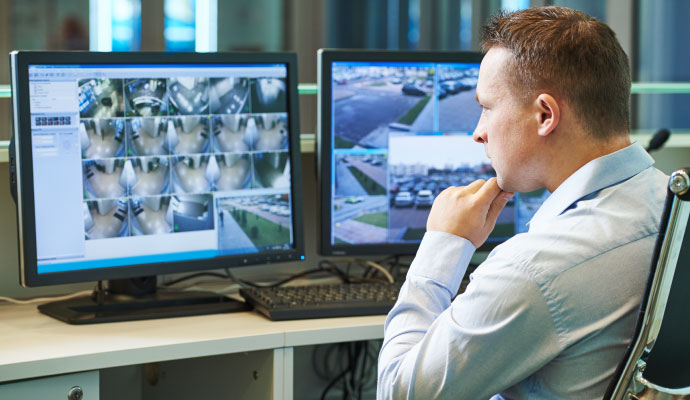 Commercial security camera monitoring