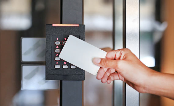 
                Using Alarm.com Access Control system