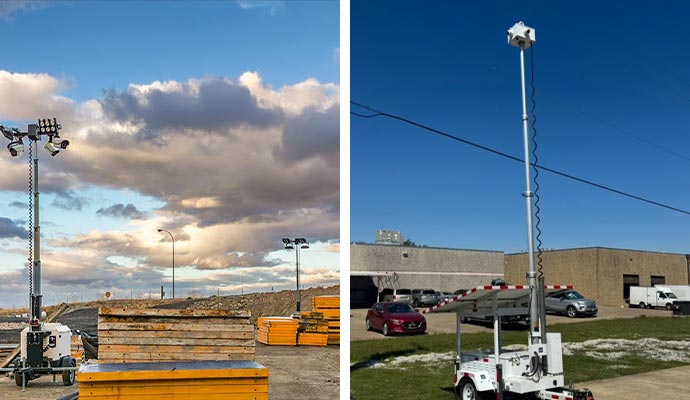 Collage of construction site and parking lot