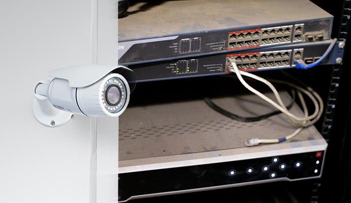 Installed NVR security camera