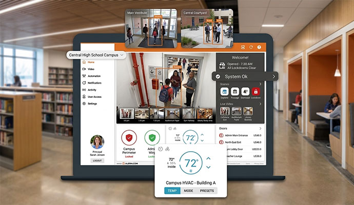 School campus security and automation software dashboard