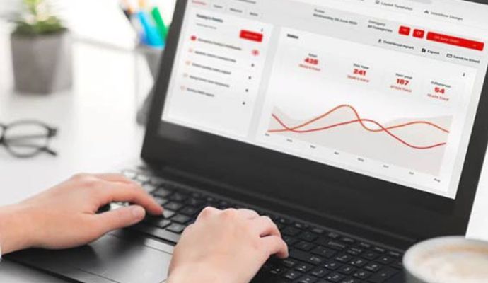 Smart business reporting system app interface