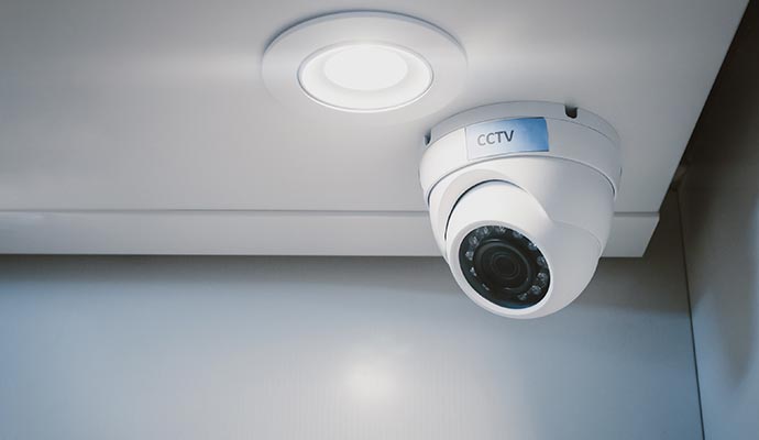 Professionally installed indoor camera