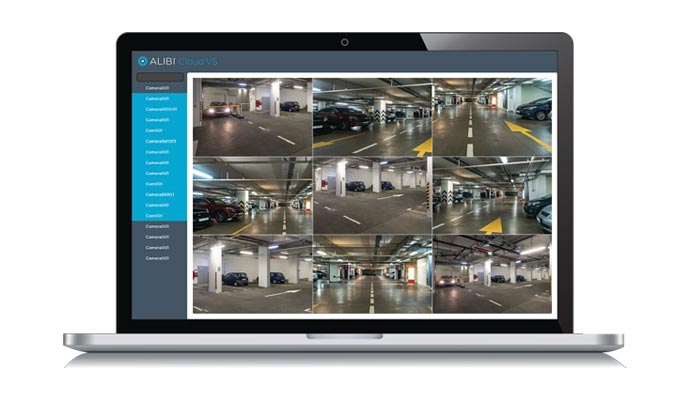 Video Surveillance platform displayed on a laptop